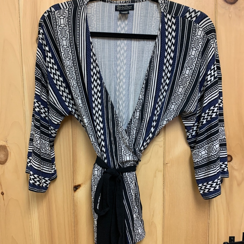 Lucky Brand Boho Bell Sleeve Wrap Top